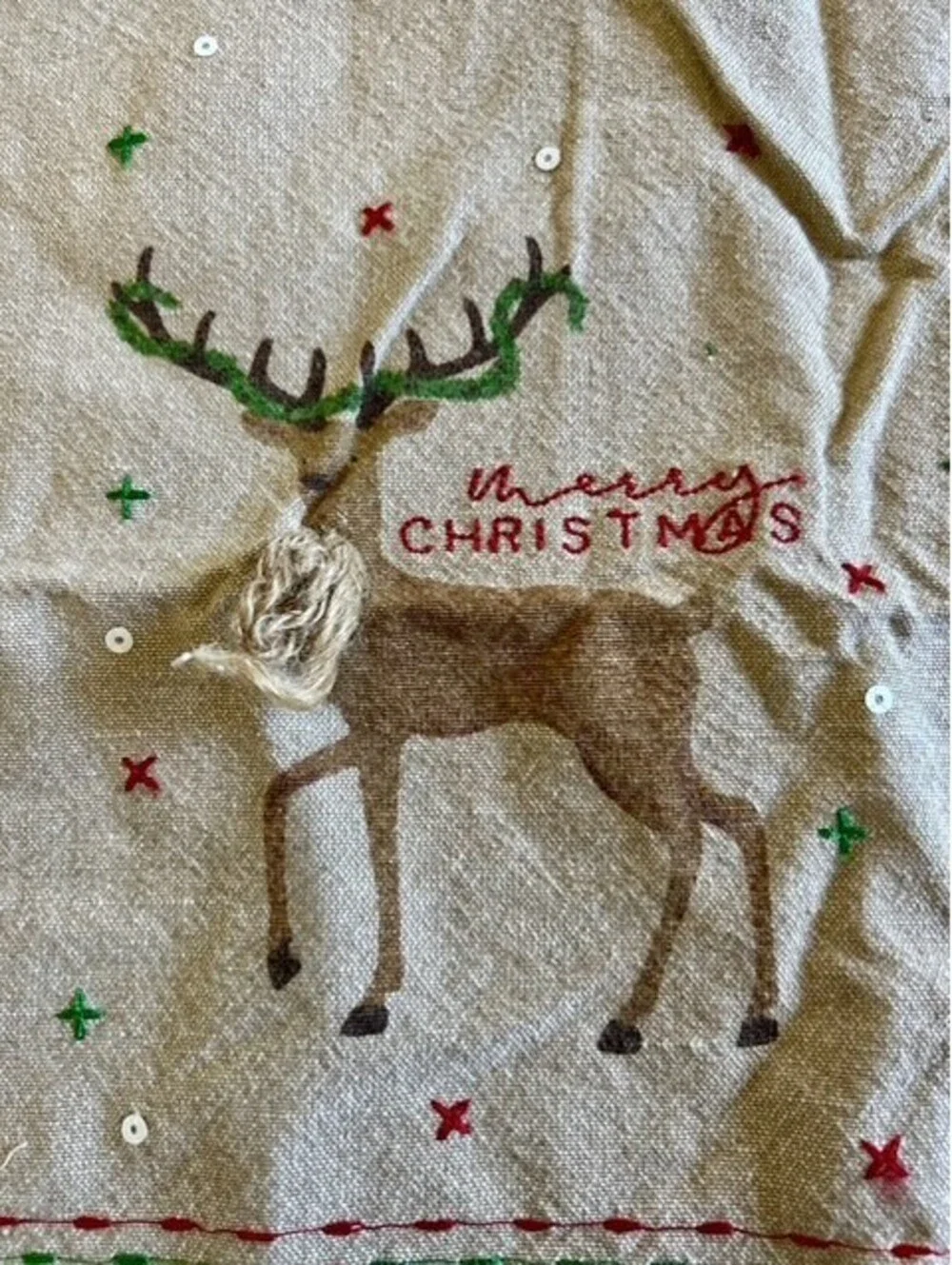 Mud Pie Merry Christmas Reindeer Holiday Kitchen Towel